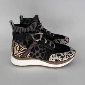 OTBT | Hybrid Mixed Media Calf Hair Leather Animal Print Shoes Womens 7.5